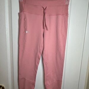 Under Armour Girls Meridian Rib Waistband Ankle Leggings  Mauve/pink Size Medium